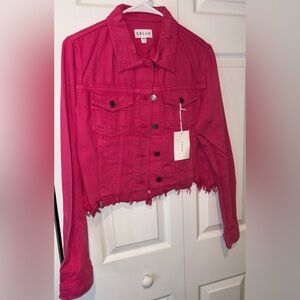 Cello Women's Vibrant Hot Pink Jean Jacket